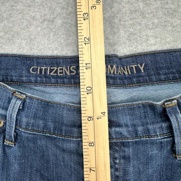 Citizen of Humanity Straight Jeans WMNS Sz 32 Dark Wash Stretch Denim Button Fly - Picture 8 of 10